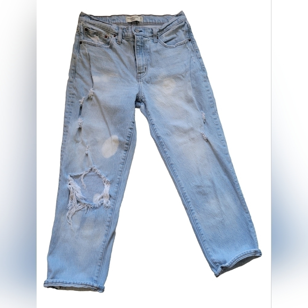 Abercrombie And Fitch The Boyfriend Mid-rise Distressed Jeans Size 29 /8R